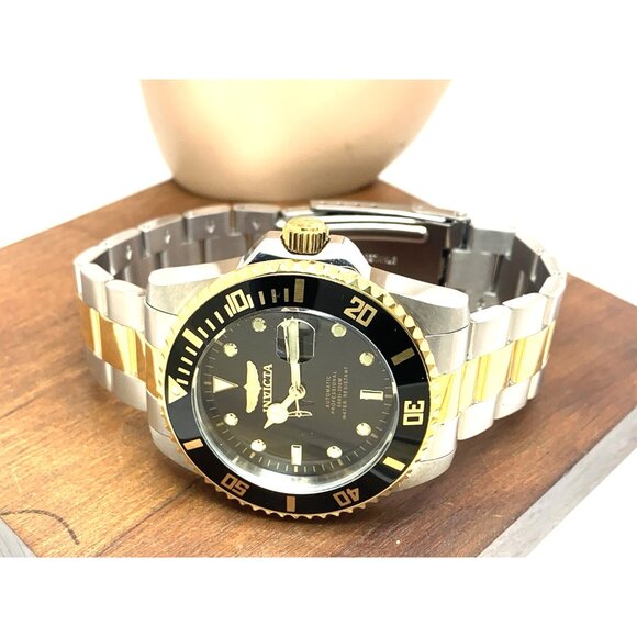 Invicta Men's Watch 36973 Pro Diver Automatic Black Dial Two Tone Steel 44mm - Picture 9 of 15